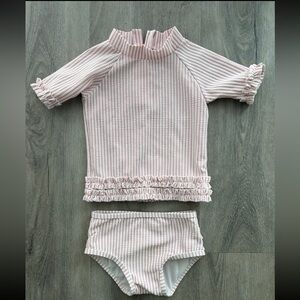 Ruffle butts Rash Guard Two-Piece Swim Set